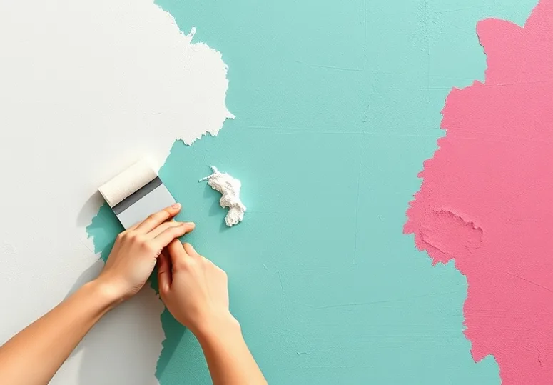 Application d'un enduit décoratif à la lisseuse sur un mur