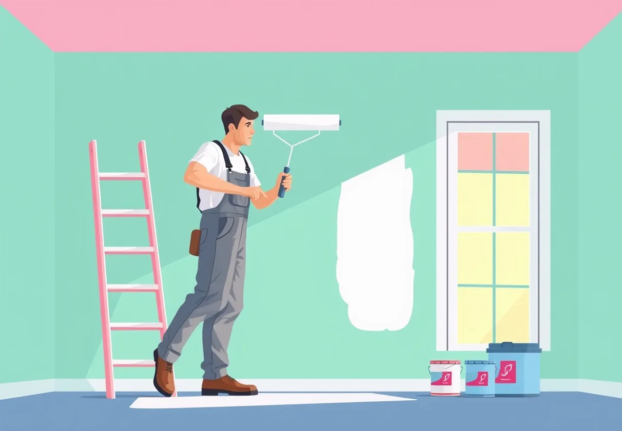Peintre Mions 69780 en intervention sur un chantier